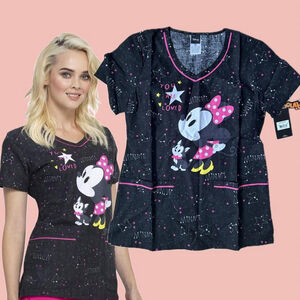 Disney Minnie Mouse Scrub Top – XS, Cotton, Brand New